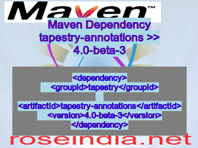 Maven dependency of tapestry-annotations version 4.0-beta-3