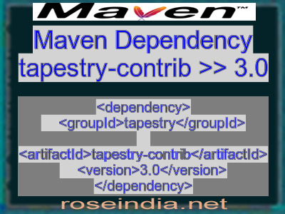 Maven dependency of tapestry-contrib version 3.0