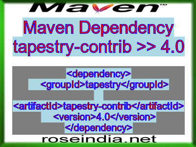 Maven dependency of tapestry-contrib version 4.0