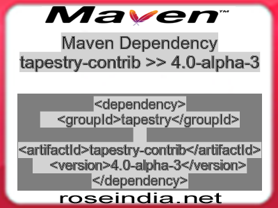 Maven dependency of tapestry-contrib version 4.0-alpha-3