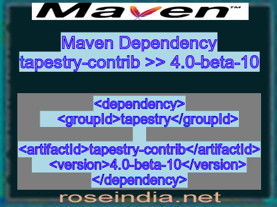Maven dependency of tapestry-contrib version 4.0-beta-10