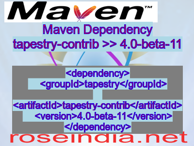Maven dependency of tapestry-contrib version 4.0-beta-11