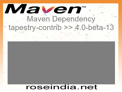 Maven dependency of tapestry-contrib version 4.0-beta-13