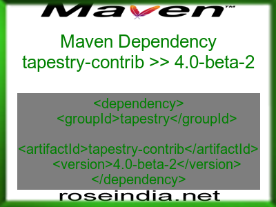 Maven dependency of tapestry-contrib version 4.0-beta-2
