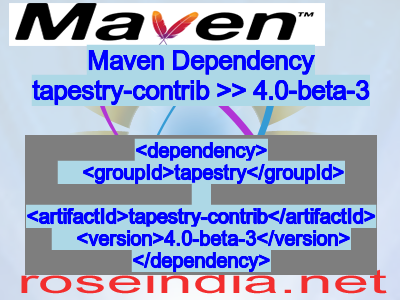 Maven dependency of tapestry-contrib version 4.0-beta-3