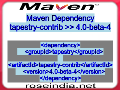 Maven dependency of tapestry-contrib version 4.0-beta-4
