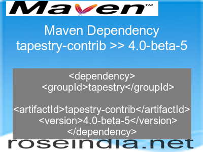 Maven dependency of tapestry-contrib version 4.0-beta-5