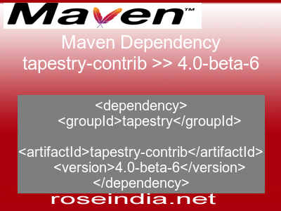 Maven dependency of tapestry-contrib version 4.0-beta-6