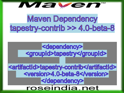 Maven dependency of tapestry-contrib version 4.0-beta-8