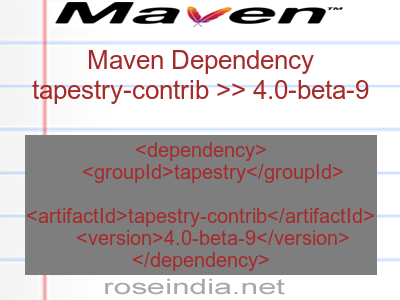 Maven dependency of tapestry-contrib version 4.0-beta-9