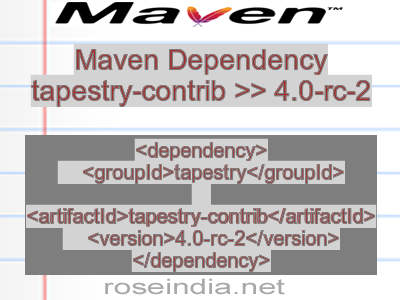 Maven dependency of tapestry-contrib version 4.0-rc-2