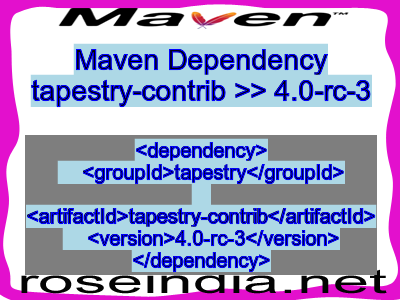 Maven dependency of tapestry-contrib version 4.0-rc-3
