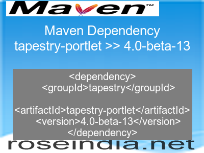 Maven dependency of tapestry-portlet version 4.0-beta-13