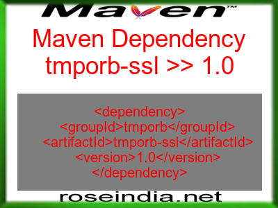 Maven dependency of tmporb-ssl version 1.0