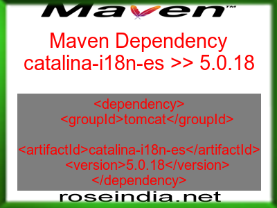 Maven dependency of catalina-i18n-es version 5.0.18