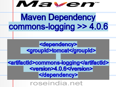 Maven dependency of commons-logging version 4.0.6