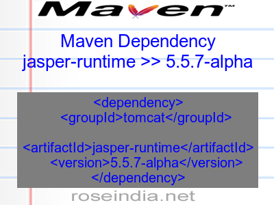 Maven dependency of jasper-runtime version 5.5.7-alpha