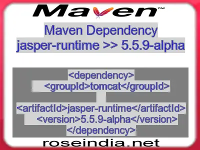 Maven dependency of jasper-runtime version 5.5.9-alpha