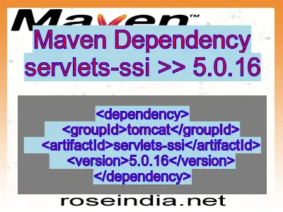 Maven dependency of servlets-ssi version 5.0.16