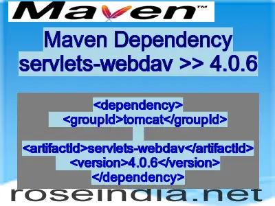 Maven dependency of servlets-webdav version 4.0.6