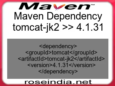 Maven dependency of tomcat-jk2 version 4.1.31