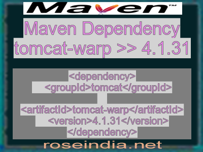 Maven dependency of tomcat-warp version 4.1.31