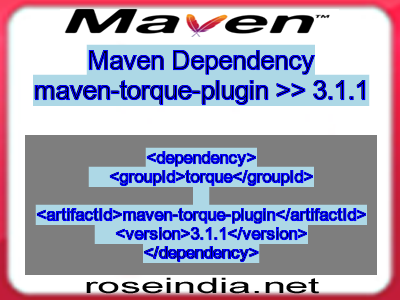 Maven dependency of maven-torque-plugin version 3.1.1
