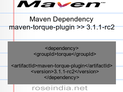 Maven dependency of maven-torque-plugin version 3.1.1-rc2