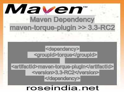 Maven dependency of maven-torque-plugin version 3.3-RC2