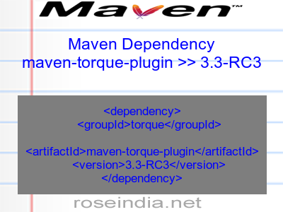 Maven dependency of maven-torque-plugin version 3.3-RC3