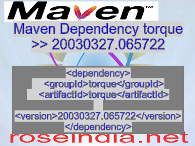 Maven dependency of torque version 20030327.065722