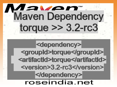 Maven dependency of torque version 3.2-rc3