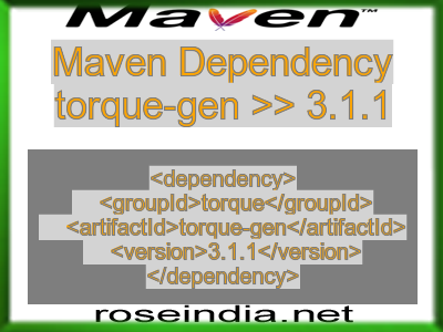 Maven dependency of torque-gen version 3.1.1