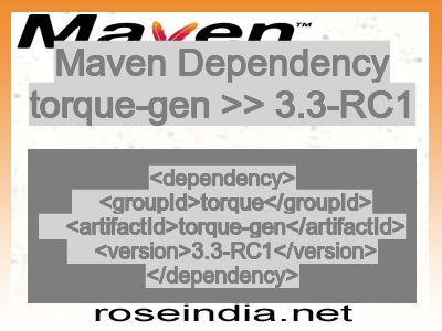 Maven dependency of torque-gen version 3.3-RC1