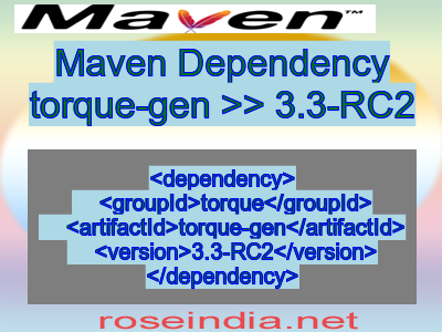Maven dependency of torque-gen version 3.3-RC2