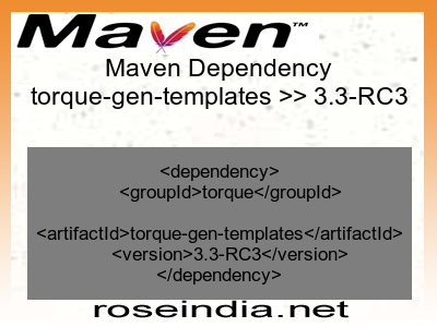 Maven dependency of torque-gen-templates version 3.3-RC3