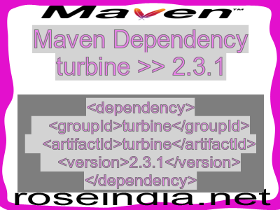 Maven dependency of turbine version 2.3.1