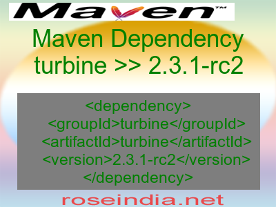 Maven dependency of turbine version 2.3.1-rc2