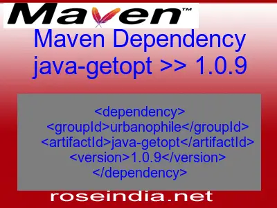 Maven dependency of java-getopt version 1.0.9