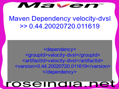 Maven dependency of velocity-dvsl version 0.44.20020720.011619