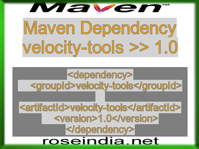 Maven dependency of velocity-tools version 1.0