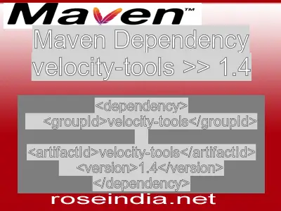 Maven dependency of velocity-tools version 1.4