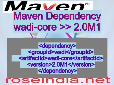 Maven dependency of wadi-core version 2.0M1