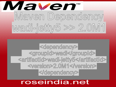 Maven dependency of wadi-jetty5 version 2.0M1