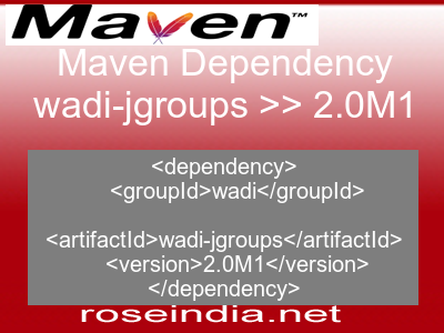 Maven dependency of wadi-jgroups version 2.0M1