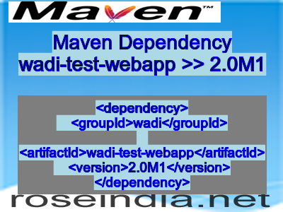 Maven dependency of wadi-test-webapp version 2.0M1