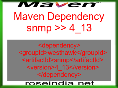 Maven dependency of snmp version 4_13