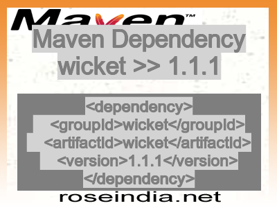 Maven dependency of wicket version 1.1.1