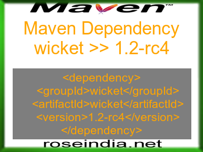 Maven dependency of wicket version 1.2-rc4