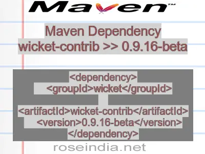 Maven dependency of wicket-contrib version 0.9.16-beta